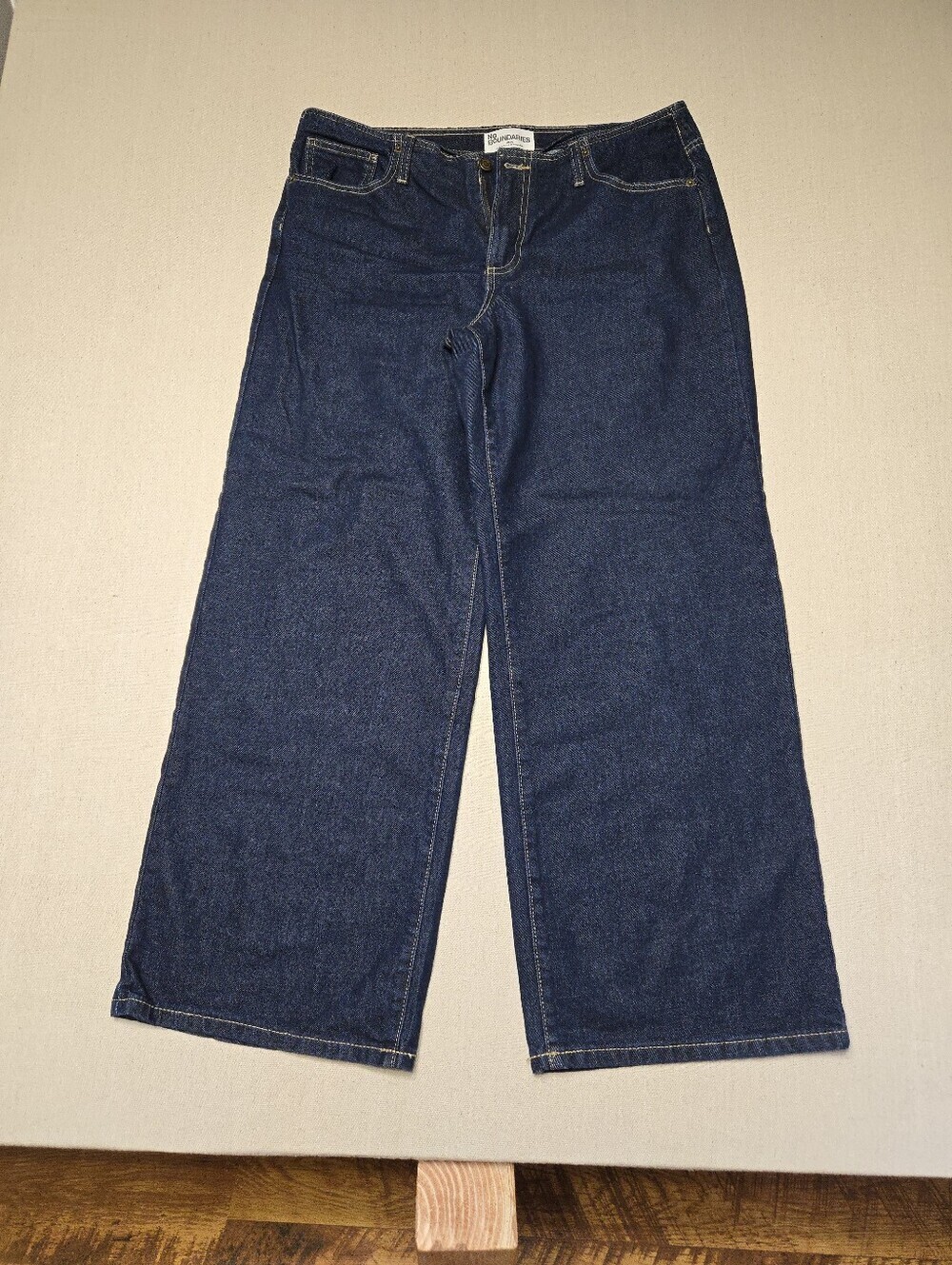 No Boundaries Classic Wide-Leg Women's Jeans - Dark Blue
